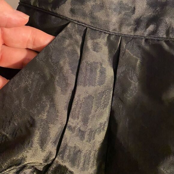 Gap Black Green Lined Patterned Mini Skirt Size 6 - Picture 6 of 10